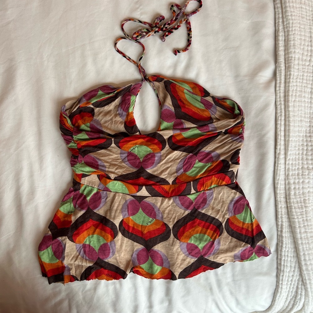 70’s Patterned Halter Top - Picture 2 of 2